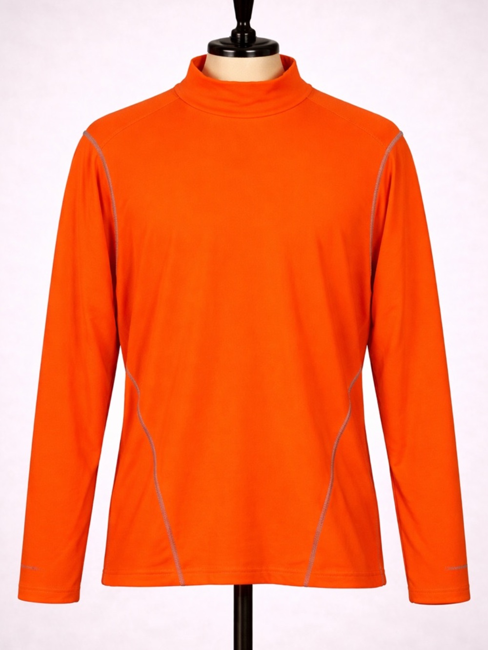 Layer 8 Men’s Long Sleeve Mock Neck Performance Top - Bright Orange